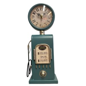 Retro Gas Pump klokke i Metall - Blå
