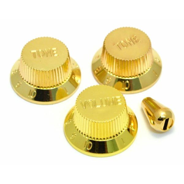 ALLPARTS Metallic Gold Stratocaster® Knob Set