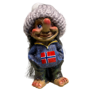 Norske Troll figurer med strikke lue - Grå