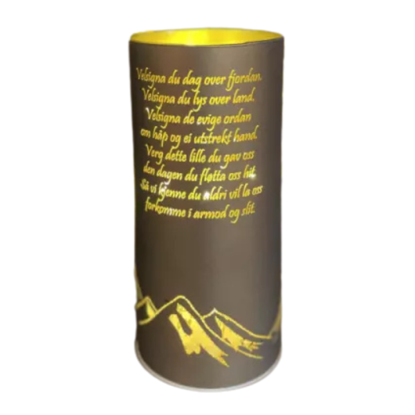 Lyslykt LED nordnorsk julesalme Brun V1