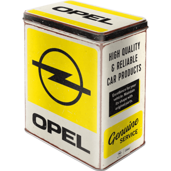 Opel Service Station metallskilt boks