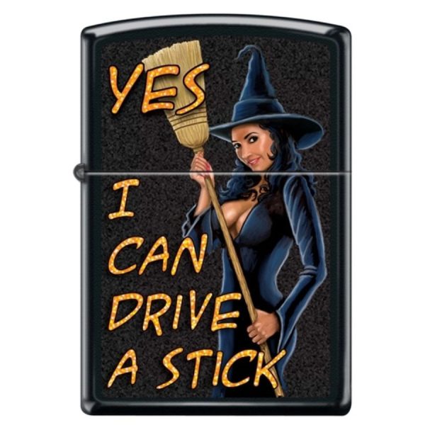 Witch I Can Drive A Stick Black Zippo Lighter