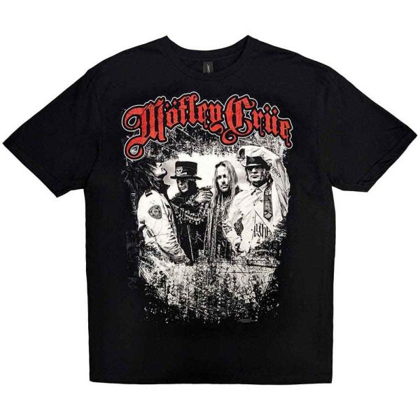 Motley Crue Unisex T-Shirt: Greatest Hits Band Shot (Black)