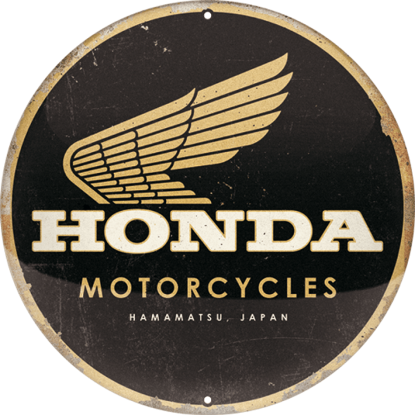 Honda Motorcycles Gold Metallskilt