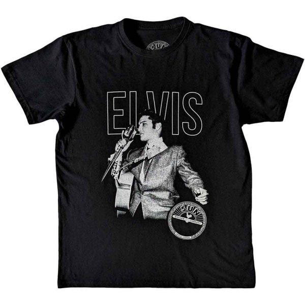 Sun Records Unisex T-Shirt: Elvis Live Portrait (Black)