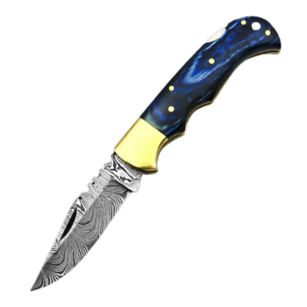 FH Knives 6,5' håndlaget Damaskus-foldekniv
