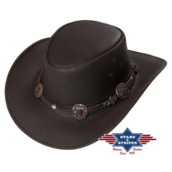 Huck Genuine Leather Cowboy Hat Black
