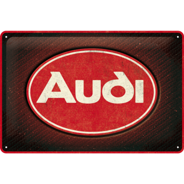Audi Logo Red Shine Skilt