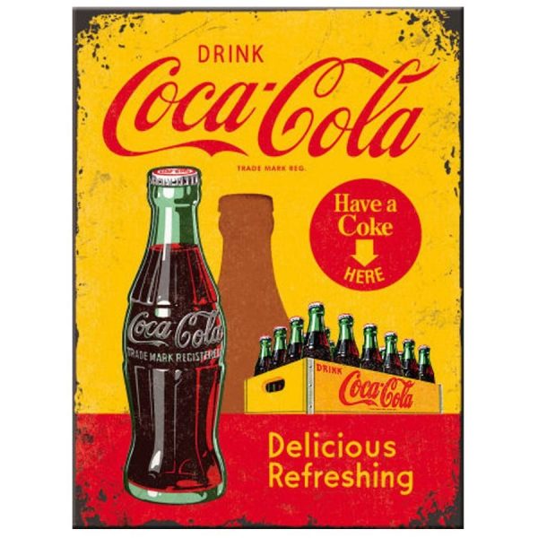 kjøleskapsmagnet Coca-Cola In Bottles Yellow