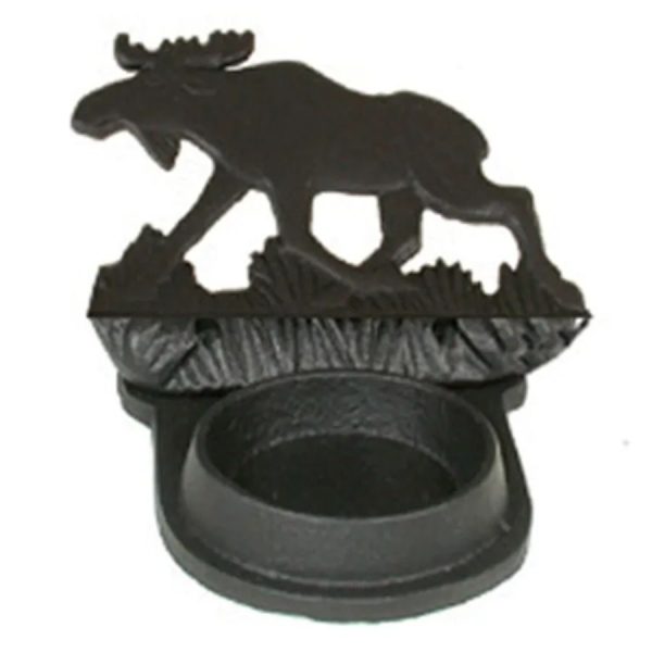 Telysholder med elgmotiv støpejern