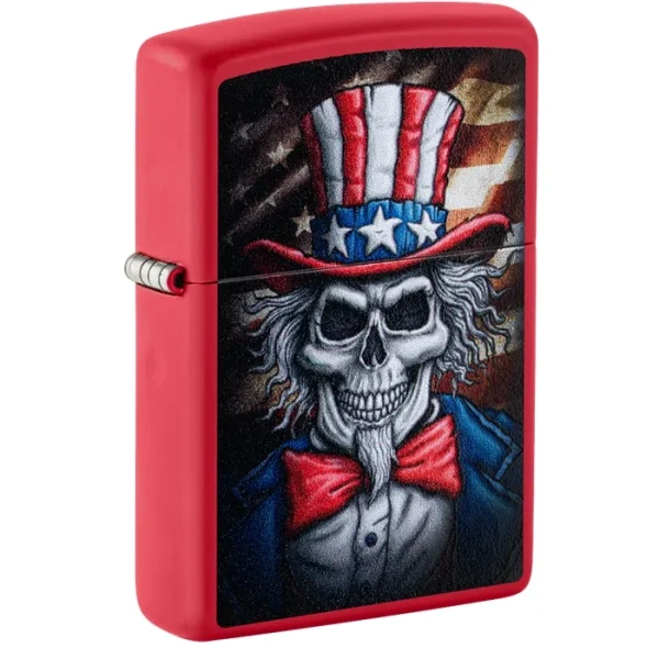 Uncle Sam Skull Red Matte Zippo Lighte