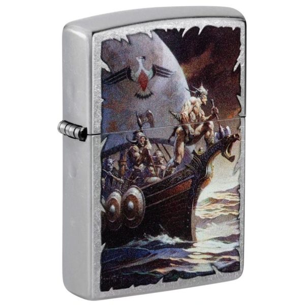 Frank Frazetta Pirate Ship Design, Street Zippo