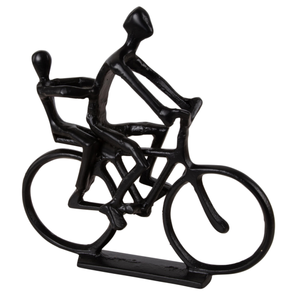 Figur syklende matt sort metall
