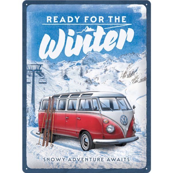 VW Bulli Ready for the Winter Skilt