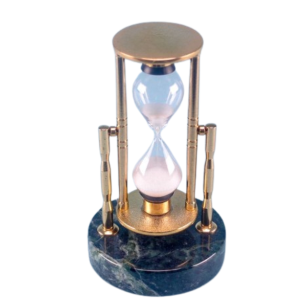 Brass and Marble Sand Timer, 3 Minutes, 15cm