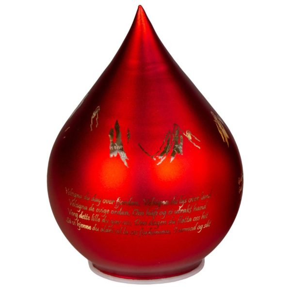 Lyslykt LED Nord norsk rød dråpe 16cm