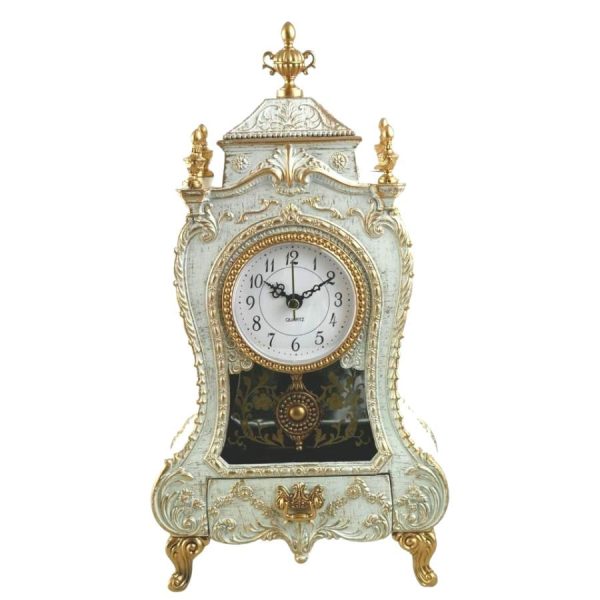 Hvit peisklokke musikkboks