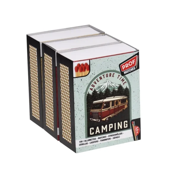 Sett med tre Retro esker fyrstikker