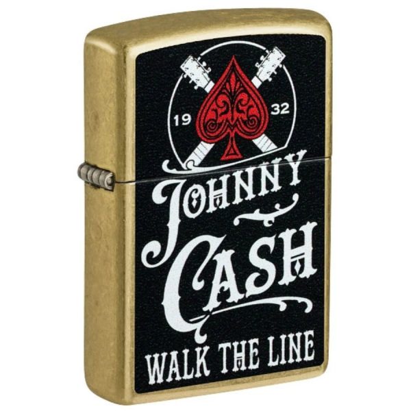 Zippo Johnny Cash Walk the Line Street Brass Lighter