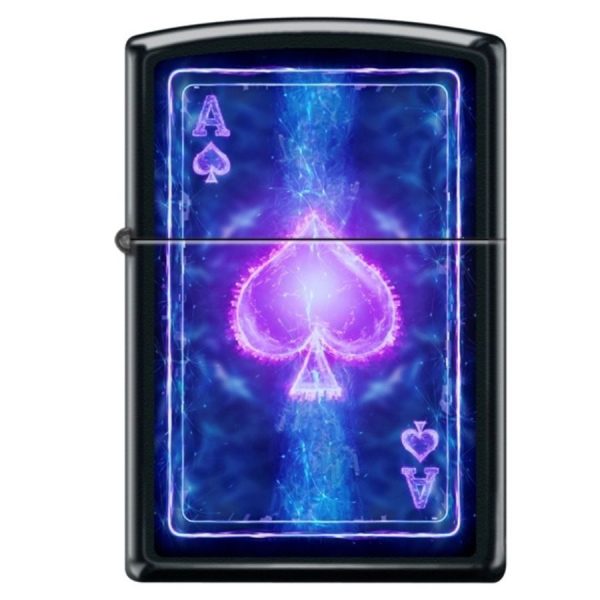 Zippo Lighter Black Light Ace of Spades