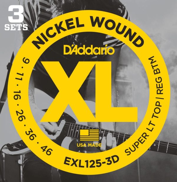 D'Addario Fretted EXL125-3D (3-pakk)