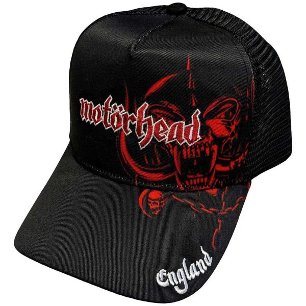 Motorhead Unisex Mesh Back Cap: England Red Warpig (Black)