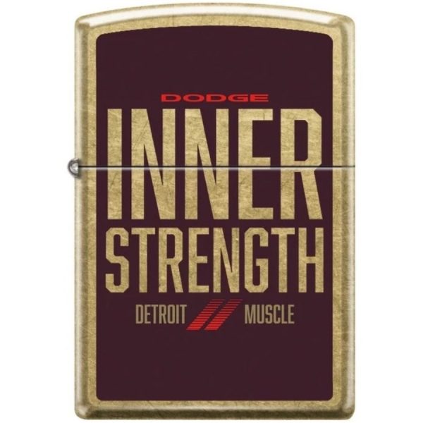 Brass Dodge Detroit Muscle Inner Strength Zippo Lighter