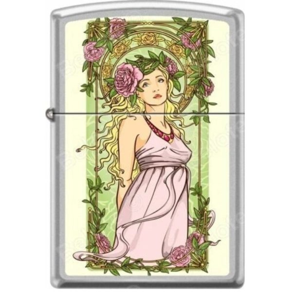 Zippo Lighter Nouveau Woman Floral