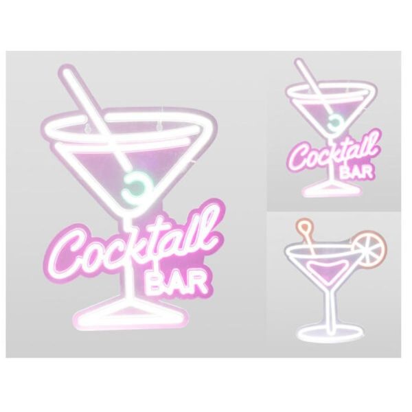 Skilt neonlys LED cocktail