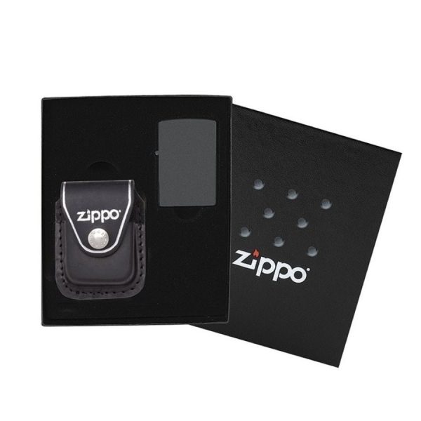 Zippo Black Pouch/lighter Gift Set