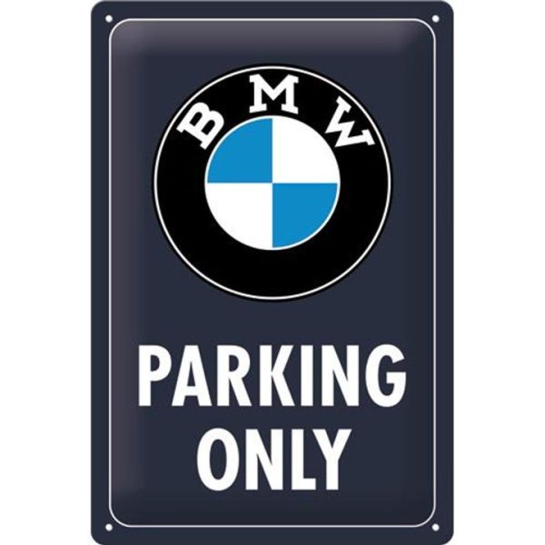 Metallskilt BMW Parking Only Classic Blue