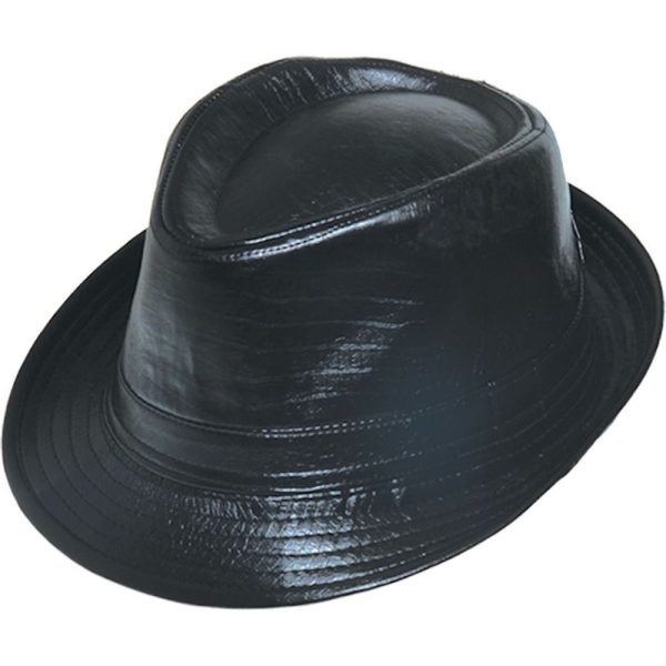 Classic Fauex Leather Trilby Hat