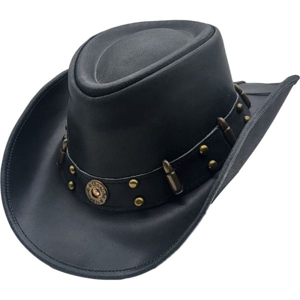 Genuine Leather bullets Cow boy Hat
