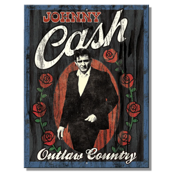 Metallskilt Johnny Cash Outlaw