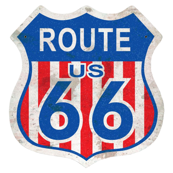 Route 66 Red White Blue Shield