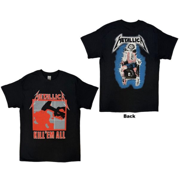 Metallica Unisex T-Shirt: Kill 'Em All (Black) (Back Print)