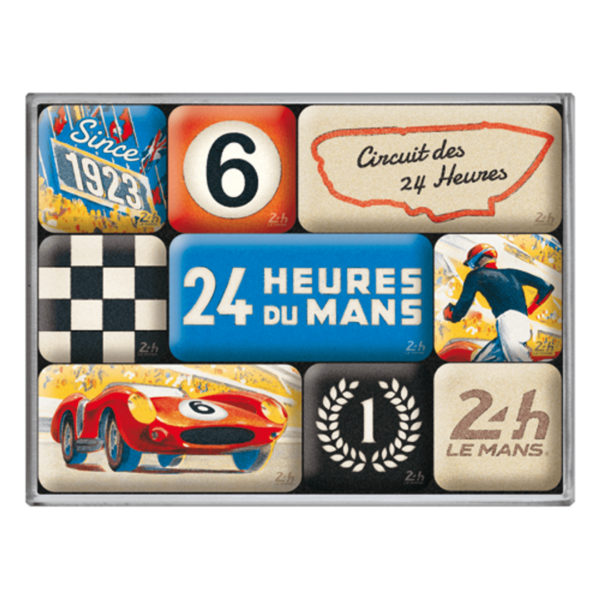 24h Le Mans Racing Poster Blue Magneter