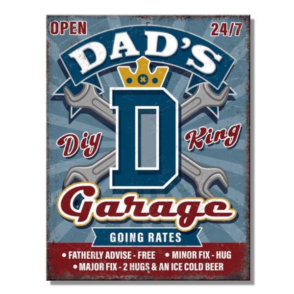 Dad's Garage Diy King Metall Skilt