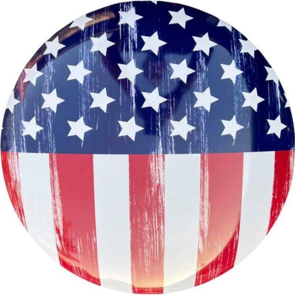 American Flag Button Metall Skilt