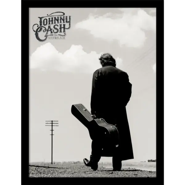 Johnny Cash (the Man in Black) Wall Art Print med ramme