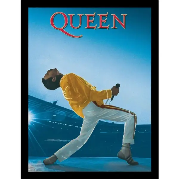 Queen (Live At Wembley) Framed Print med ramme