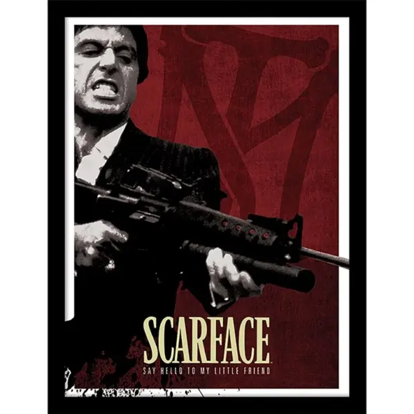 Scarface (Blood Red) Wall Art Print med ramme