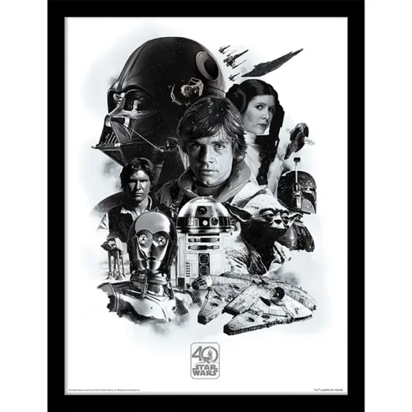 Star Wars 40Th Anniversary (Montage) Wall Art Print med ramme
