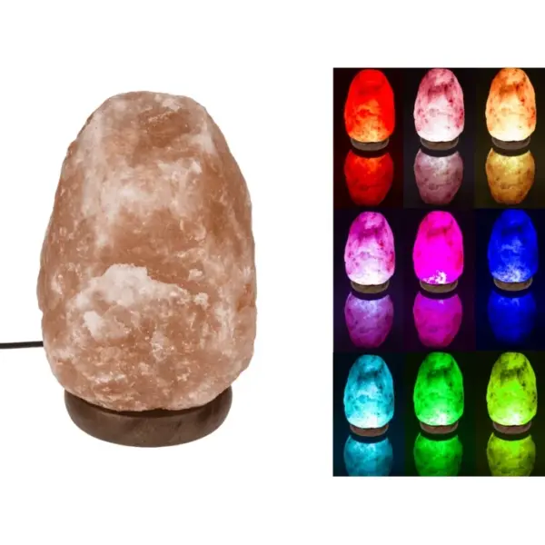LED Saltkrystallampe med Fargeskift