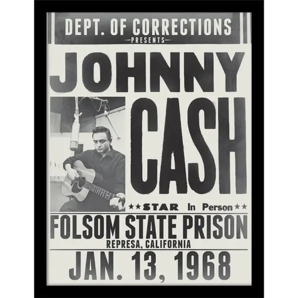 Johnny Cash (Folsom State Prison) Wall Art Print med ramme