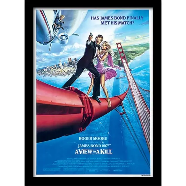 James Bond (A View To A Kill Onesheet) Wall Art Print med ramme