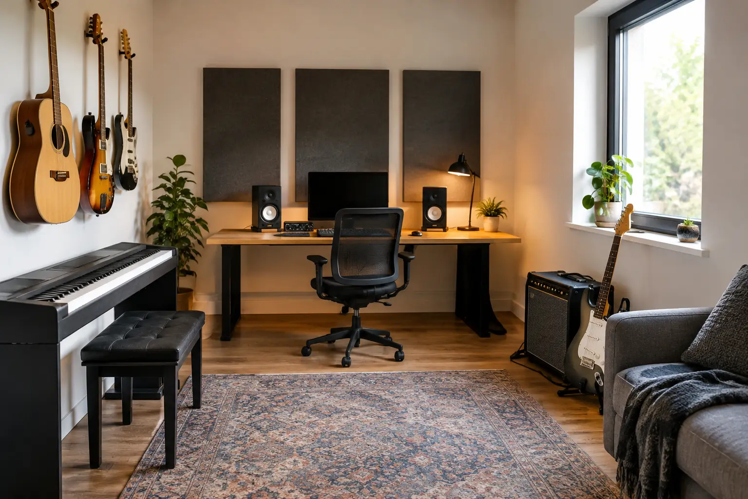 Eksempel på innredning av musikkrom hjemme